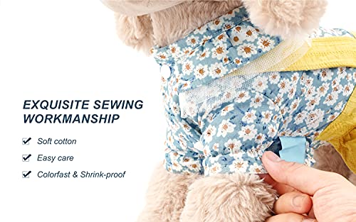 Hooddeal Dog Dresses Floral Soft Cozy Calico Cotton Puppy Dresses Cute Tutu Dress For Pet Birthday Party (Large, Yellow) #TOP4