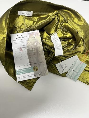 Womens Casual Baggy Cargo Pants with Pockets Straight Wide Leg Satin Trousers Streetwear Sweatpants2