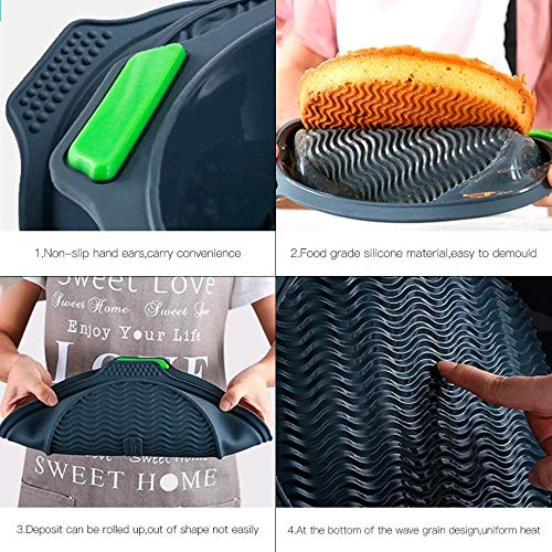 Non Stick Bake Molds Silicone Bakeware Set Of 6 1 Silicone Muffin Pan 12 Cup 1 Madeleine Pan 12 Cup 1 Baguette Pan 8 Cup 1 Toast Loaf Pan 1 Round Cake Pan 1 Square Cake Pan Liyannan ( Color : Black ) #TOP3