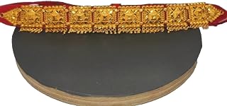 Uttarakhand Traditional Velvet Guloband Choker Necklace Wwith Golden Work For Women And Bride - Pack Of 1