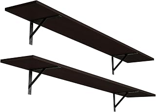 DINZI LVJ Long Wall Shelves, 55.1Inch Wooden Floating Shelves with Brackets
