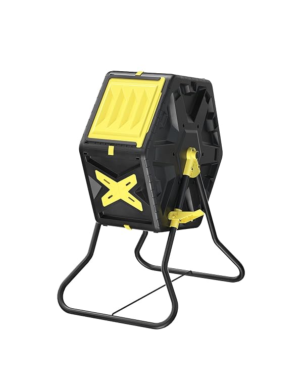 18.5 Gal Tumbling Compost Bin from BPA Free Material - Outdoor Single Rotating Chamber Composters，with Easy-Turn, Fast-Working System for Garden/Patio by EJWOX - Used condition - US$46.56