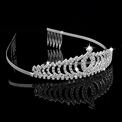 Vofler Tiaras And Crowns, 2 Pack Crystal Rhinestone Headband Headpiece Hair Jewelry For Women Ladies Girls Bridal Bride Princess Queen Birthday Wedding Pageant Prom Halloween Costume Party Silver #TOP5