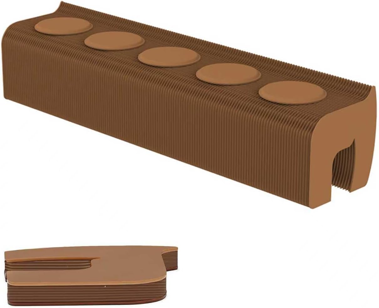 Portable Accordion Folding Hook Made of Cardboard - High-Strength Side Table & Footstool (max. 300kg), Space-Saving Additional seat for Living Room, Office (Brown A, 98.43 inx15.3inx14.95in)