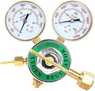 Yaetek Oxygen Regulator Large Tank Gauge Cutting Torch Regulator Outlet 0-200PSI Inlet 0-4000PSI