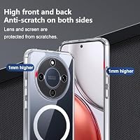 Fhyeugfy Magnetisch Case für Honor Magic 8 Lite Hülle mit Schutzfolie für Panzerglas Displayschutzfolie,Kompatibel mit MagSafe Stoßfest Schutzhülle Handyhülle – Ansicht 6