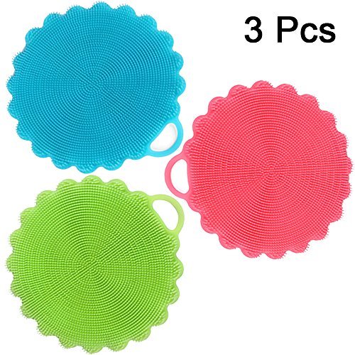 Amhii, 3 spugne in silicone per lavare i piatti