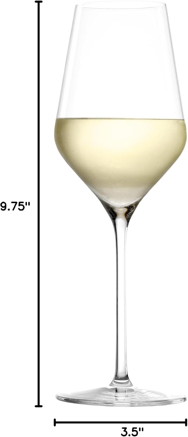 Stölzle Lausitz White Wine Glasses Quatrophil Set of 4, 13 3/4 oz – Premium Wine Glasses Ideal for White Wine & Aperitifs – Elegant Crystal Glass Goblet, Dishwasher Safe & Made in Germany - Image 8