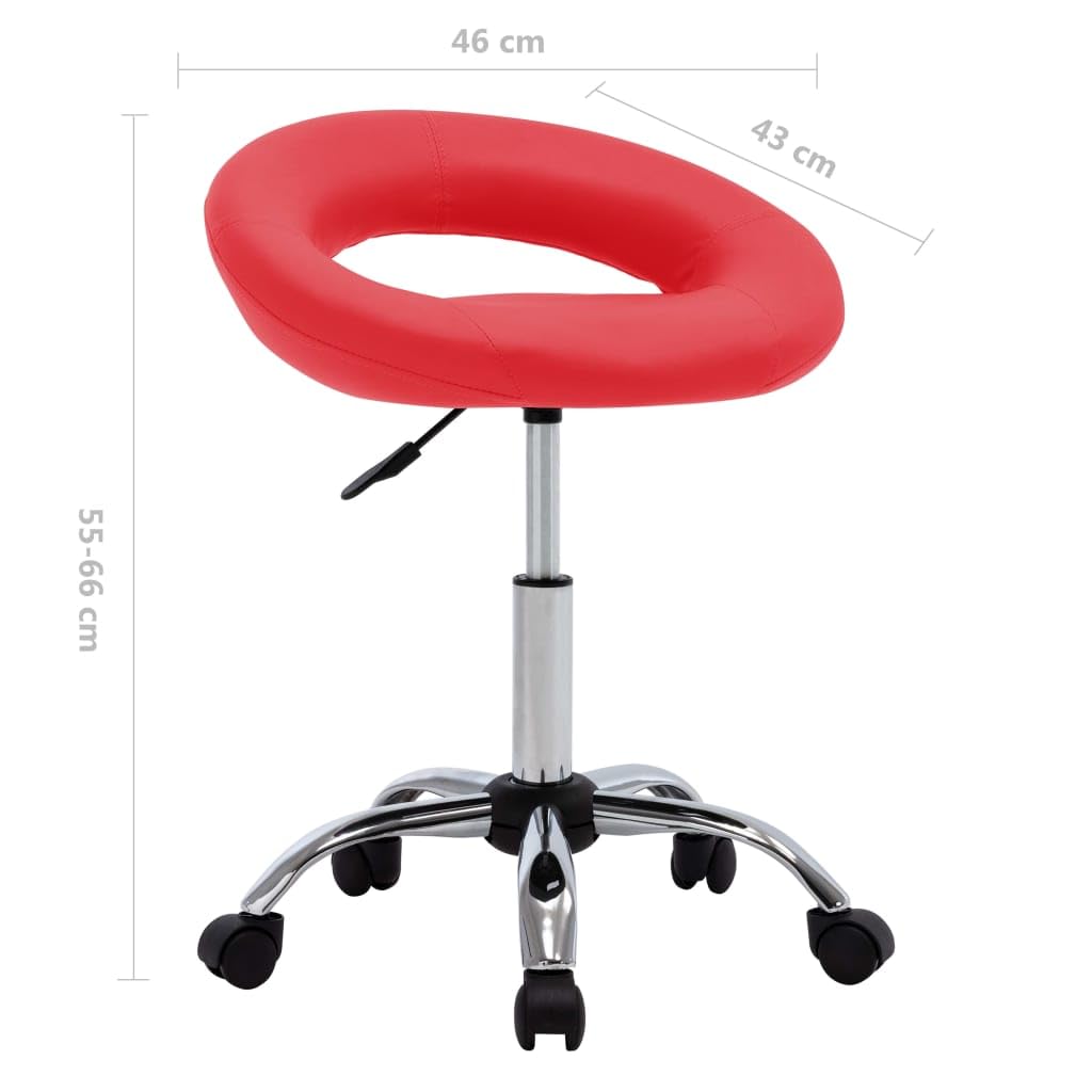 Taburete de trabajo con ruedas, piel sintética, con muelle de gas, altura regulable y giratorio, para oficina, salón de belleza y masaje, asiento ergonómico y respaldo