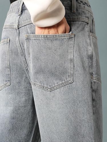 Image of GRECIILOOKS Baggy Jeans for Men | Mens Wide Leg Relax Fit Jeans | Baggy Jean's for Boys | Oversized Jean's for Everyday Streetwear