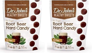 Dr. John’s Sugar Free Candy, Healthy Hard Candy with Zero Sugar, Low Calorie Snacks, Keto Friendly, Vegan, Gluten Free, Root Beer, 24 Count, 3.85 OZ (Pack of 2)