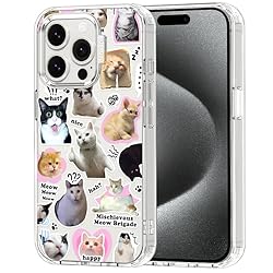 MOSNOVO Funda para iPhone 15 Pro - Carcasa de TPU+...: Funda MOSNOVO compatible con iPhone 15 Pro (tamaño de pantalla de 6,1 pulgadas, 2023): equipada con innovador material Buffertech a prueba de golpes y comoldeada con función de protección de doble capa (marco de TPU + parte trasera dura) para protege...