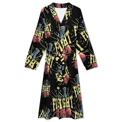 Fight Lung Cancer Awareness Soft Robe Long Sleeve Bathrobes V Neck Sleepwear Spa Robes with Belt Men Woman3