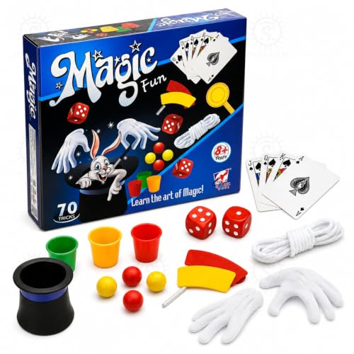Image of SHAKTISM Magic Show Game Box Kids with 70 Tricks, Magic Kit Games for Kids for Age 5 and up Children's Day Gift, Prank Gadgets Magic Table Birthday Gifts For unisex (70 Magic Tricks),multicolor