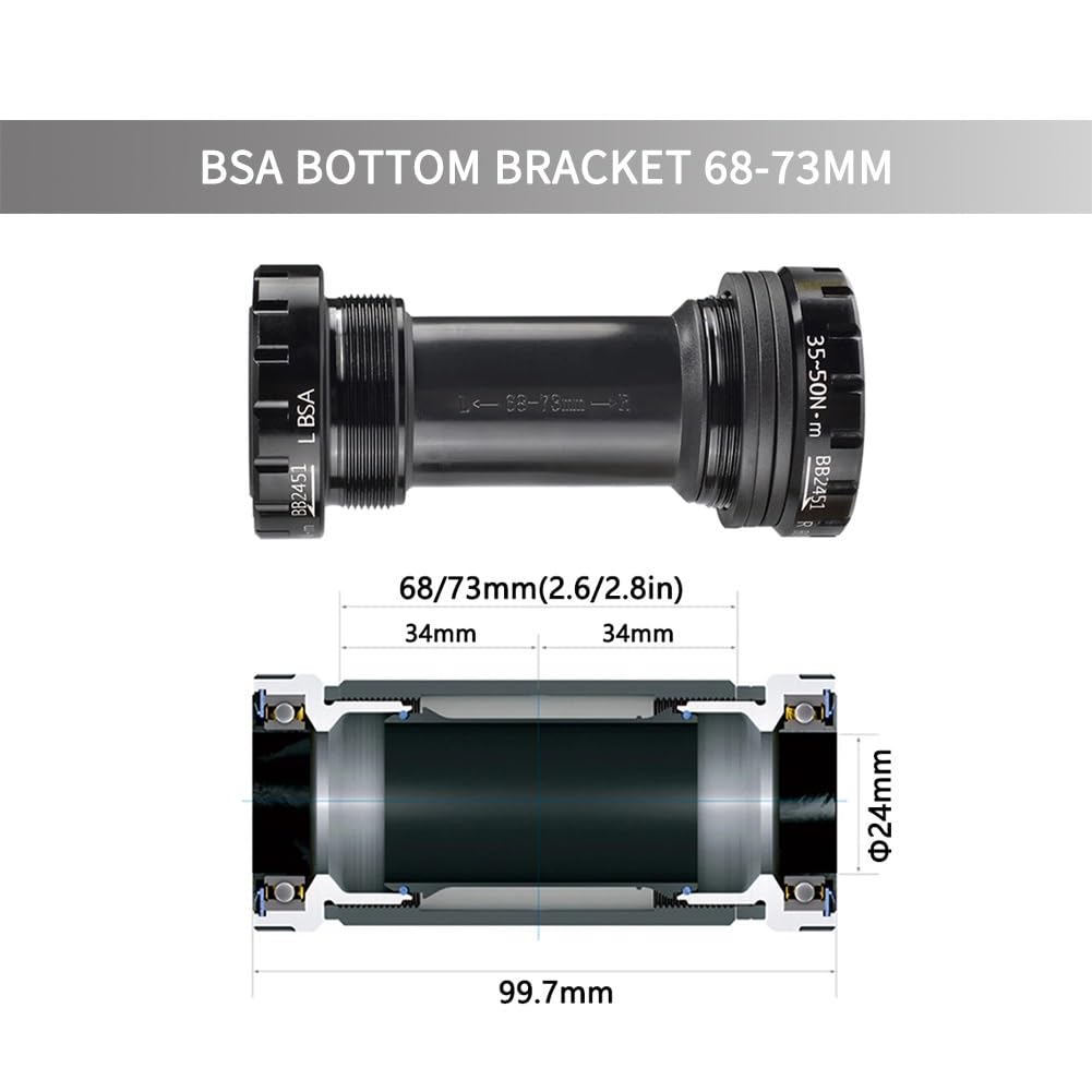 Guarnitura per Mountain Bike 170 mm 175 mm Guarniture Direct Mount Cavi Integrati Bracci Pedivella con Movimento Centrale BSA Adatto a 8-12 velocità Lega di Alluminio Ultraleggera