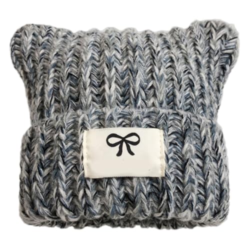 Cats Ear Pattern Hat Furry Knitted Hat Soft Warm Winter Autumn Knitted for Casual Wear and Parties Breathable