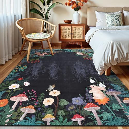 GarveeHome Washable 9x12 Jungle Rugs for Living Room, Soft Non
