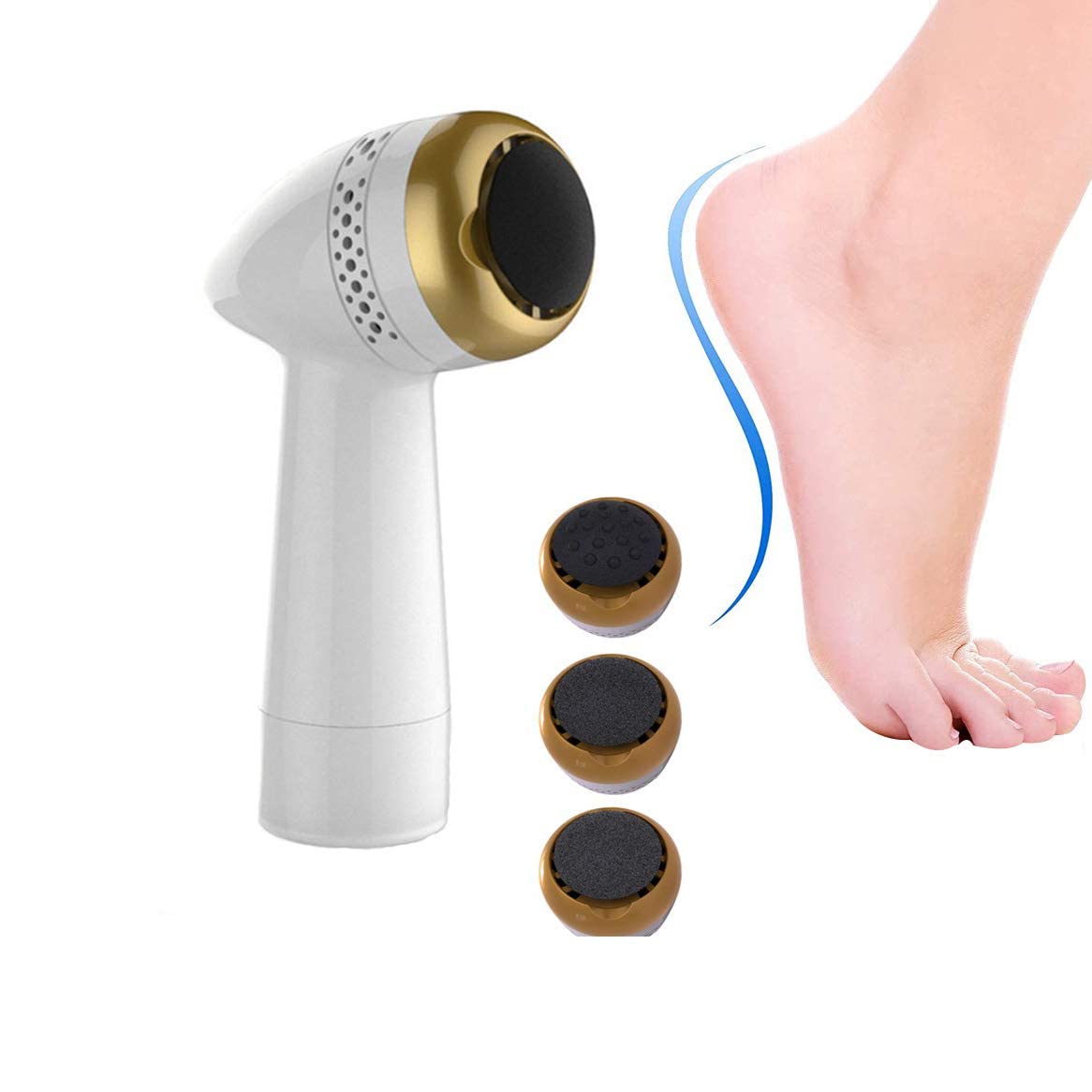 Herramienta de pedicura para Quitar Callos eléctrica Recargable, removedor de Piel Dura para pedicura de pies Cuidado de pies portátil con aspiradora para Grietas muertas, raspador de pies,A