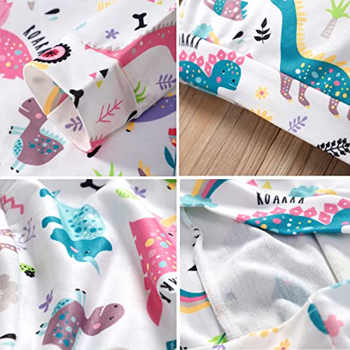 Retsugo Toddler Girls Sweatshirts Crewneck Pullover Girls Dinosaur Clothes Winter Long Sleeve Tops Cotton Kids Christmas Sweater Dino Shirts 2T/8113 #TOP5
