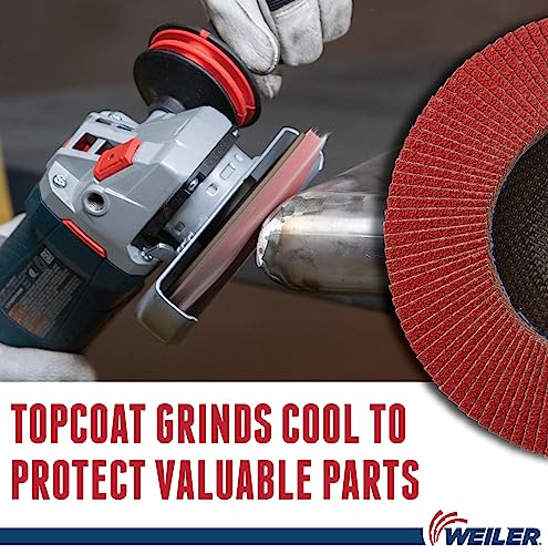 Weiler 50139 Saber Tooth High Density Abrasive Flap Disc, Flat, Phenolic Backing, 5/8" - 11 Arbor, Ceramic, 7" Diameter, 40 Grit by Weiler - Image 4