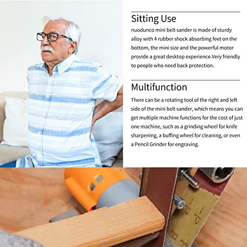 Nuodunco Mini Belt Sander - Electric Bench Grinder 13 X 1.2Inch Sailboat Model Sanding Machine Kit 7 Adjustable Speed For Diy Woodworking, Resin Polishing, Jewelry Making (Plus Kit) #TOP4