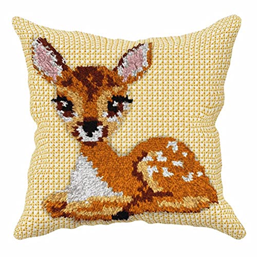 Kit sensoriel biche au point de croix 25x25 cm, une idée cadeau fait main originale