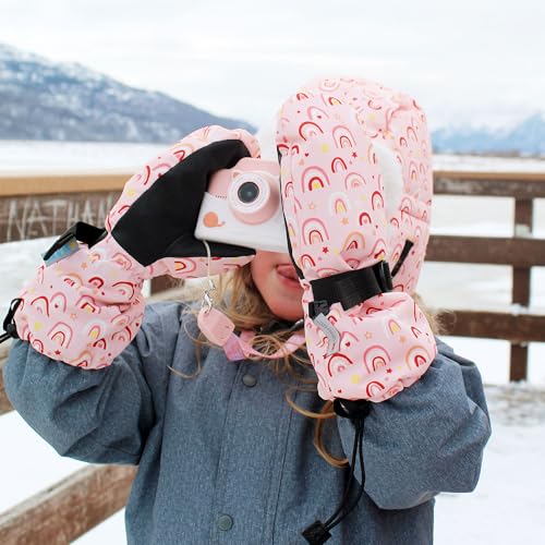 Image of JAN & JUL Girls' Insulated Waterproof Snow Mittens for Toddlers and Kids