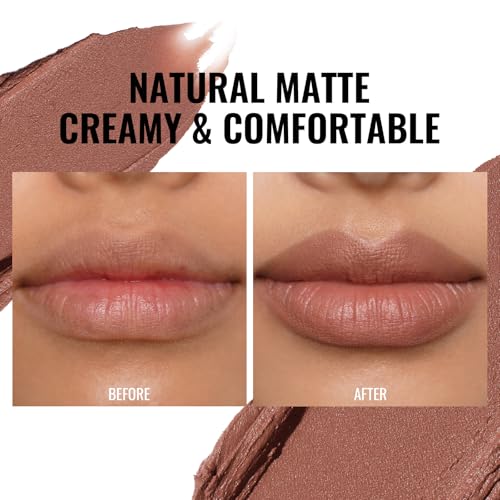 Image of Oulac Pink Nude Matte Lipsticks for Women, Brown Tone Silky Velvet Matte Lipstick, Soft Smooth Texture, High Impact Lip Color, Not Dry Lightweight, Infused with Vitamin E, Vegan&Cruelty Free RM04