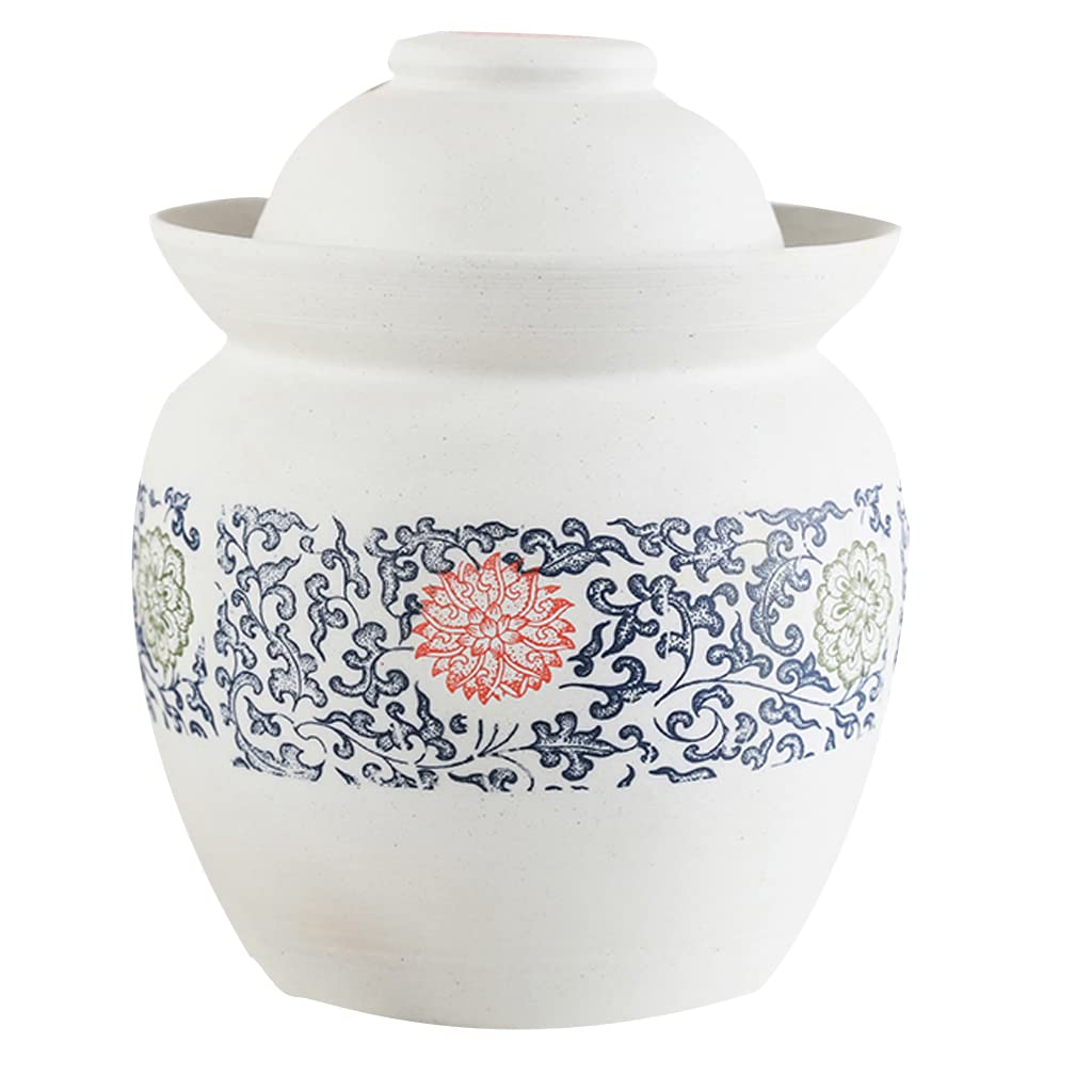 vasetti per fermentazione, Kit di fermentazione cinese tradizionale con motivo floreale grande(4KG)