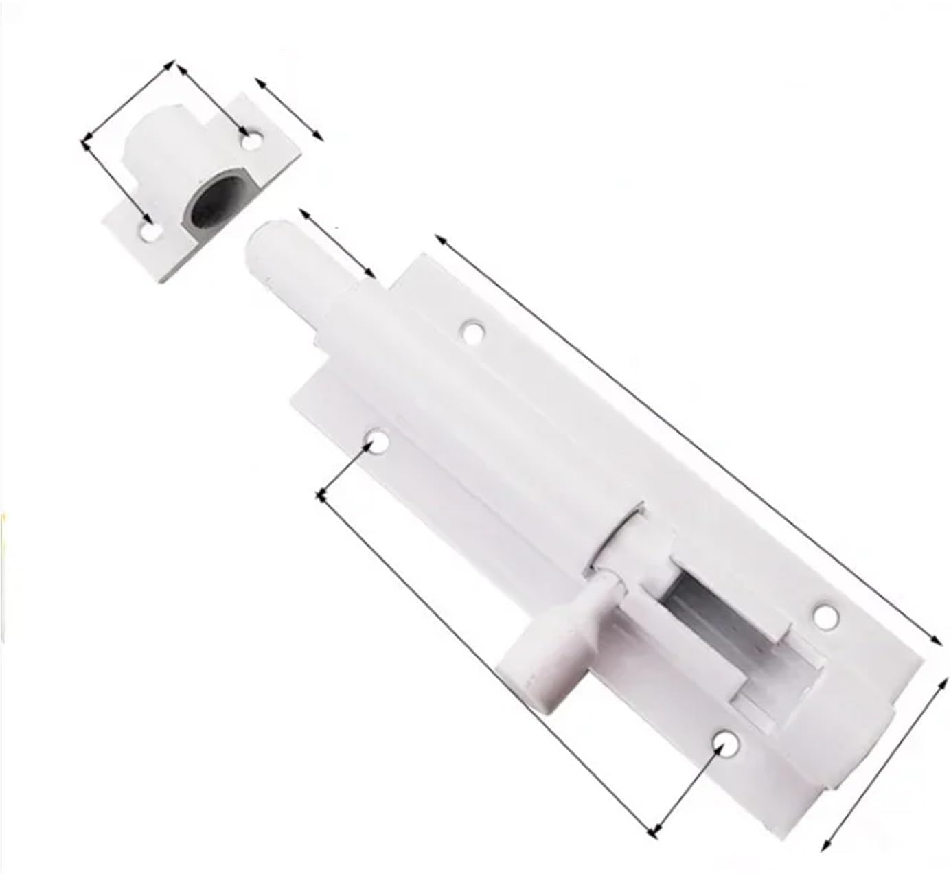 Durability 12pcs Door Bolt Latch Lock Barrel Bolts 3inch Aluminum Alloy Doors Latches Hardware for Home Safety(Black Silver White Gray)(White)