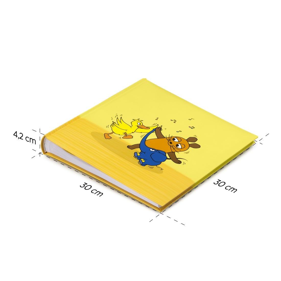 Hama Album photo Jumbo "La Souris" (livre photo album grand format 30x30cm, 80 pages blanches à personnaliser et à coller, album enfant pour 320 photos au format 10 x 15 cm, Motif Souris) Jaune