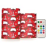 Eionryn Wine Glass Reindeer Antler Flameless Candles Battery Operated LED Candles with Remote Timer Electric Candles for Home Party Decor 2pcs