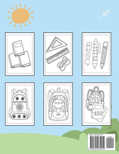 Back to School Coloring Book for Kids Ages 4-8: Easy and Fun School Supplies Coloring Pages for Boys and Grils image 4