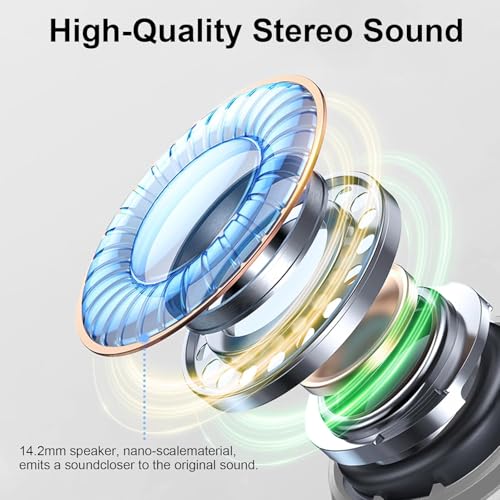 Image of Rinsmola Bluetooth 5.4 Earbuds 3D-Stereo Ear Buds, 4 ENC Noise Cancelling Mic, 40+Hrs USB-C in-Ear Earphones, IP-X7 Waterproof for Laptop Pad Android iOS