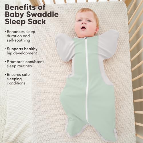 Image of Susurration 2-Pack Organic Baby Swaddle Sleep Sacks - Swaddles for Newborns, Infant 0-3-6 Months, Baby Girls, Boys, Soft & Snug Newborn Sleep Sack, Nursery Swaddling Blankets