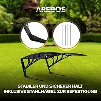 Arebos Mähroboter Garage | Rasenmäher Rasenroboter Automower | Carport 102 x 79 x 46 cm | Witterungsbeständig + UV-Schutz | mit Metallfüßen | Rasenmäher Überdachung | inkl. Montagematerial | Schwarz – Ansicht 6