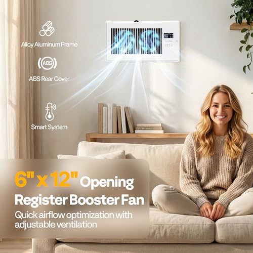 VIVOHOME Quiet Register Booster Fan with Opening 6" x 12", Smart Thermostat by VIVOHOME - Used condition - Image 7