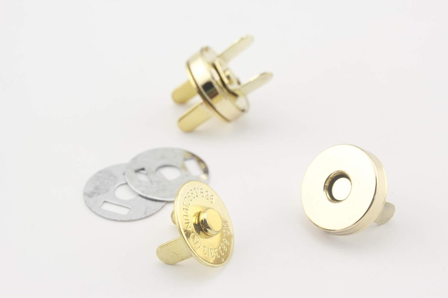 Round Magnetic Snaps Bag Button Purse Leather Closures for Sewing Purse Bag Clutch Wallet 9/16 Inch / 14mm Gold F73