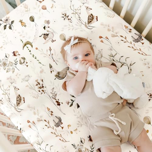 Grssder HU-XI-201 Ultra Soft Jersey Knit Fitted Crib Sheets Set 2 Pack thumb #2