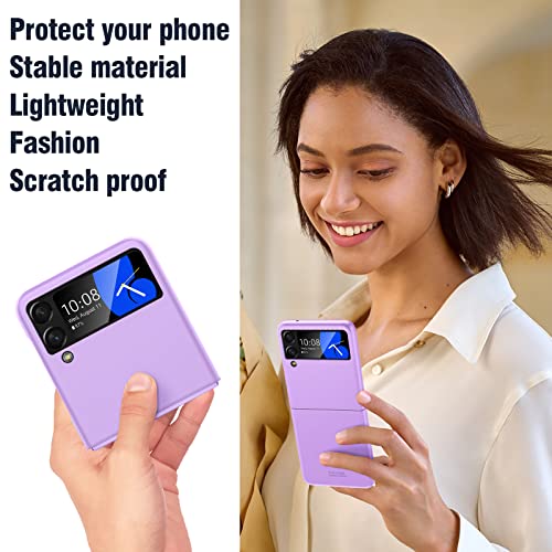 Vizvera For Samsung Galaxy Z Flip 4 Case, Shockproof Protection Anti-Scratch Phone Case For Galaxy Z Flip 4 5G (2022)-Lavender Purple #TOP6