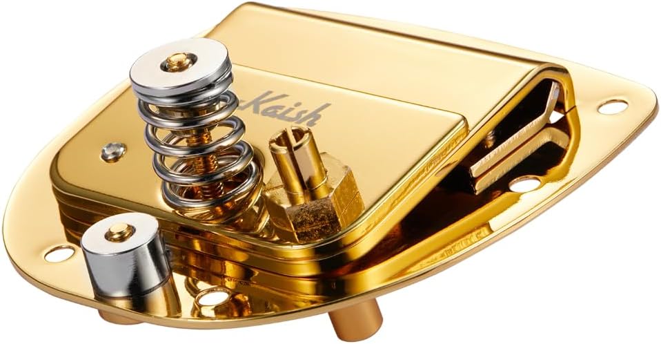 Electric Guitar Tremolo System Bridge Vibrato Tailpiece with Whammy Bar Tremolo Arm for Jaguar/Jazzmaster with Lock Button Gold