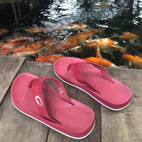 GAMBOL Women’s Flip Flops | EVA Rubber | Elegant Beach Style & Supreme Comfort | Suede-Look Fit with G-BOLD Flip Flop Technology | Ultra-Lightweight for Travel (Red/UK 6) - Image 7