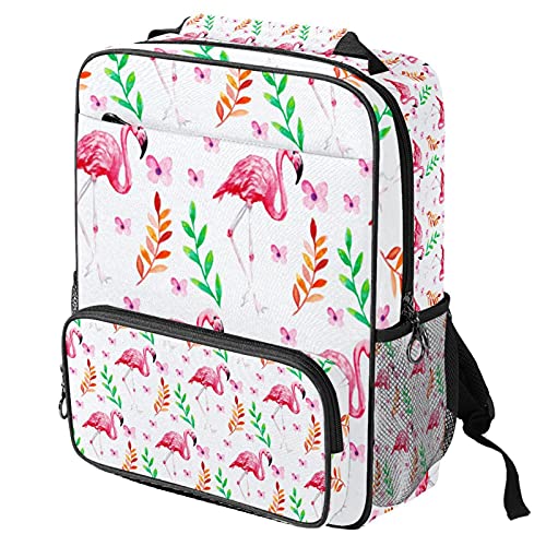 Sac à dos pour ordinateur à imprimé flamants roses idéal pour le travail, les cours et sorties