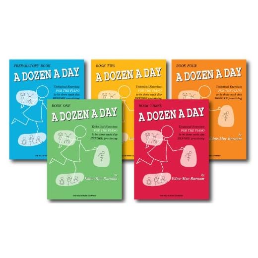 A Dozen a Day Technical Excercises for the Piano - Complete 5 Book Set - Includes A Dozen a Day Preparatory Book, Book One, Book Two, Book Three, and Book Four
