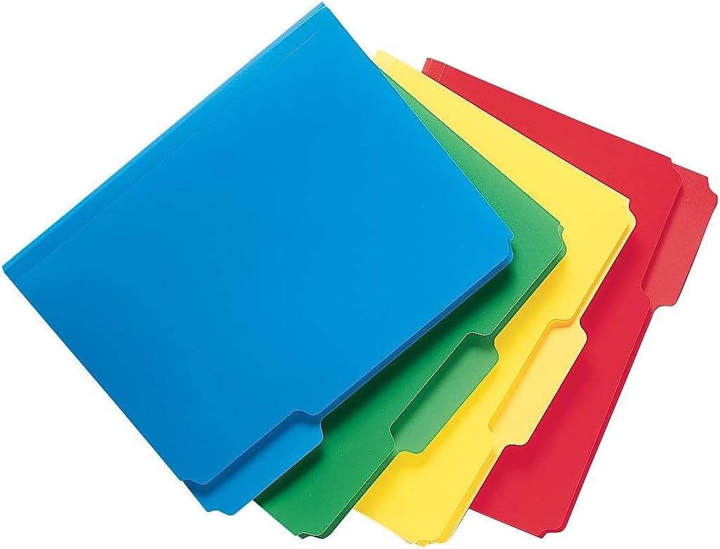 Smead Poly File Folder, 1/3-Cut Tab, Letter Size, Red, 24 per Box (10501)