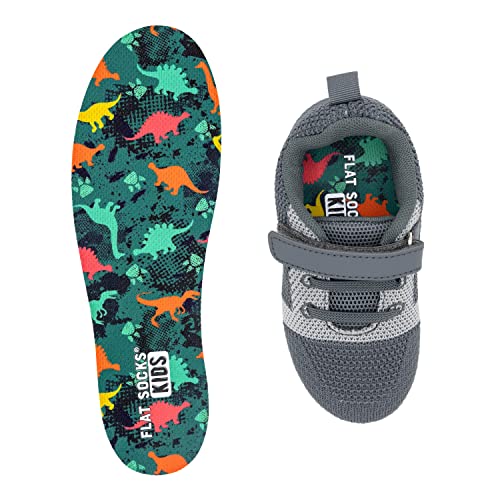 Flat Socks Machine Washable, Moisture-Wicking, Show, Breathable, Barefoot, Sockless Shoe Inserts For Kids No, Dinosaur #TOP9