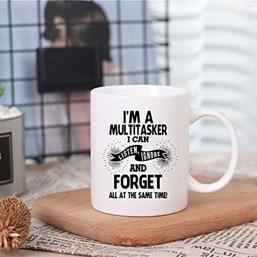 Funny Coffee Mug, I'm A Multitasker, I Can Listen, Ignore And Forget Gift Cup, Sayings Office teacup, Gifts from Friends, Colleagues, Family, Birthday, Christmas gift, 11 oz Novelty Mug - Image 2