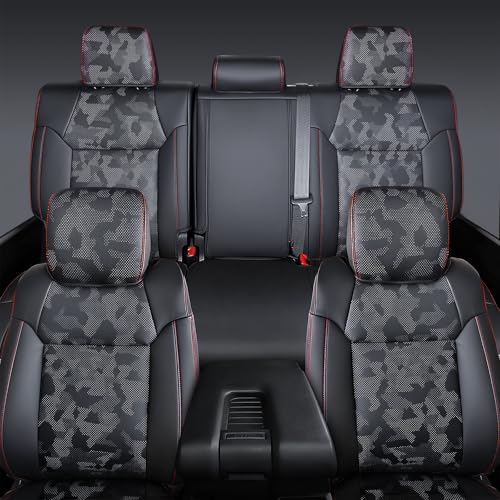 Image of Carlimeki Leather Seat Covers Custom Fit for Tundra 2014-2021 CrewMax