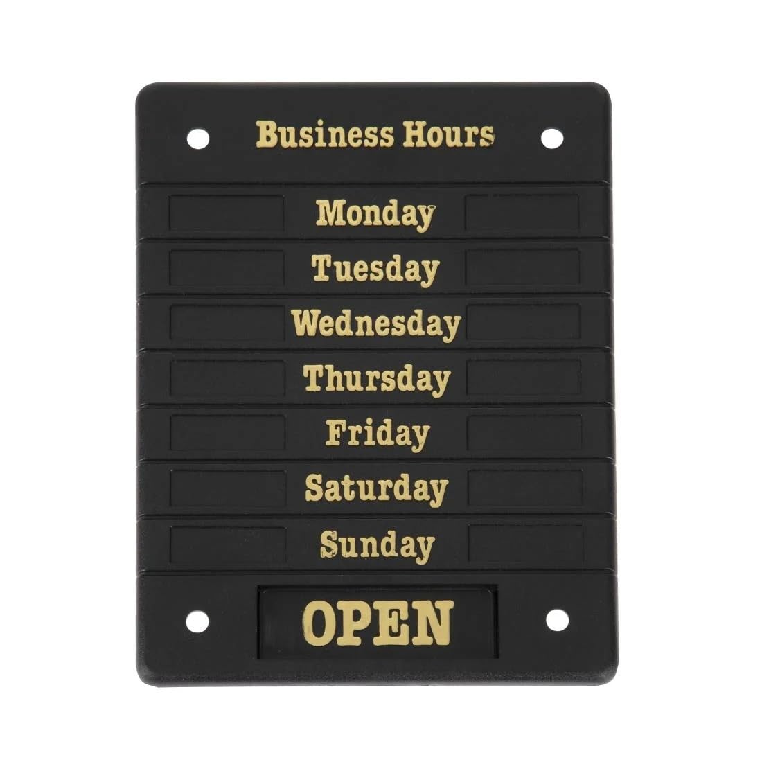 Business Hours Opening Times Door Sign Shop Hours Open Closed Notice 8"" x 6.5""