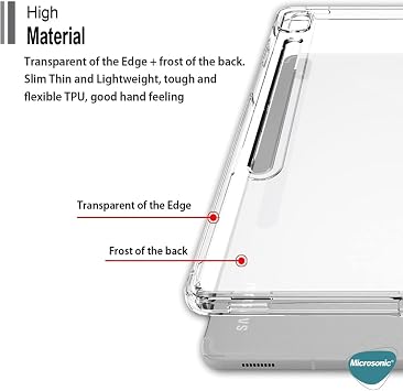 Microsonic Samsung Galaxy Tab S9 FE için Kılıf Transparent Soft Şeffaf [Galaxy Tab S9 FE ile Uyumlu Kılıf - Şeffaf]